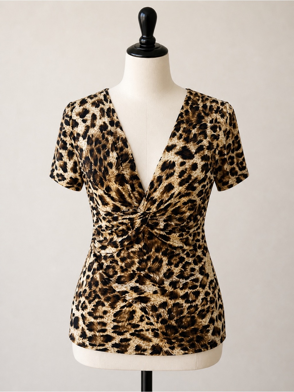 Source‎ Unknown Leopard Print V-Neck Blouse